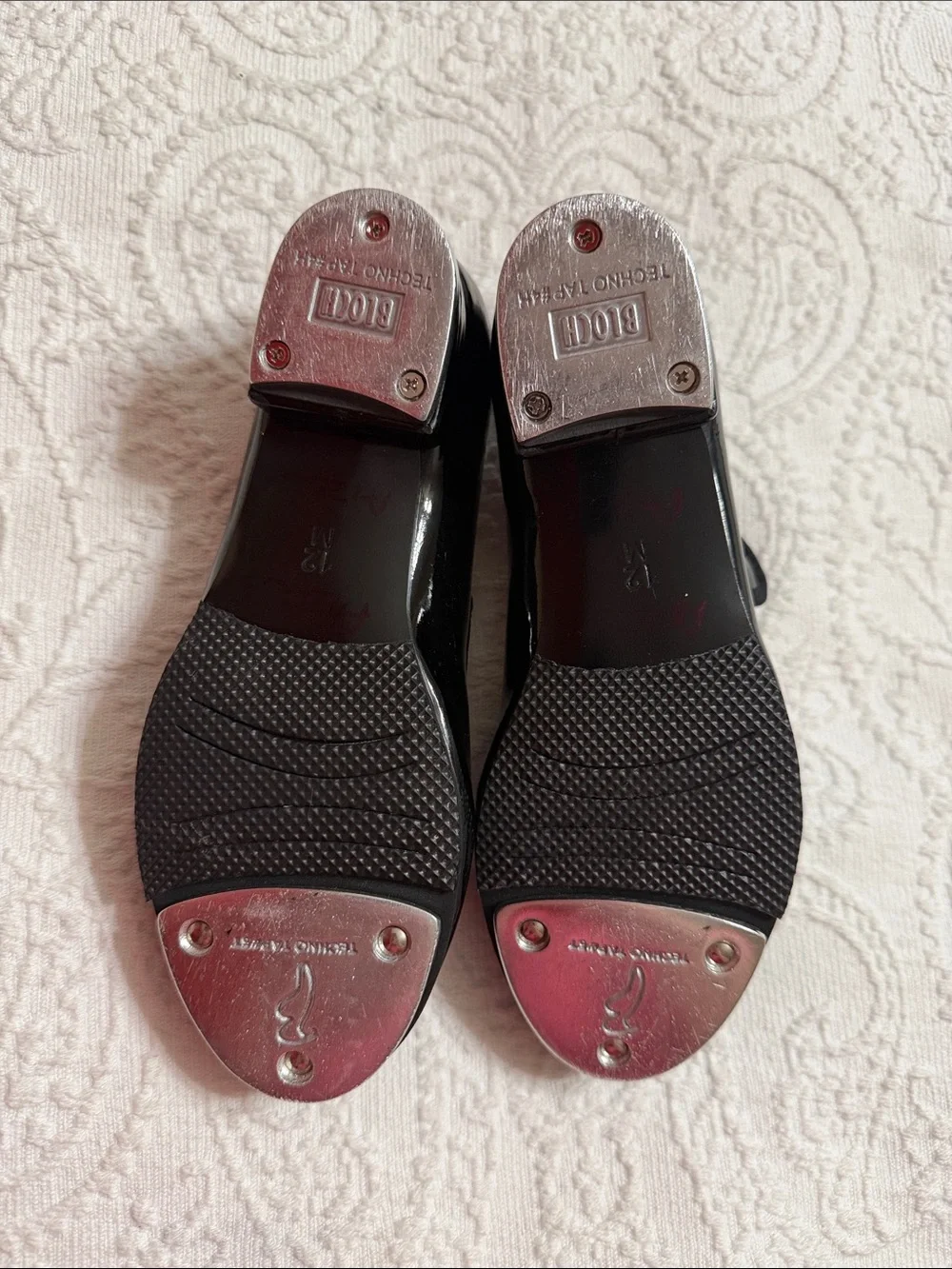 BLOCH Girls Size 12M Black Patent Tap Shoes with Mary Jane Strap